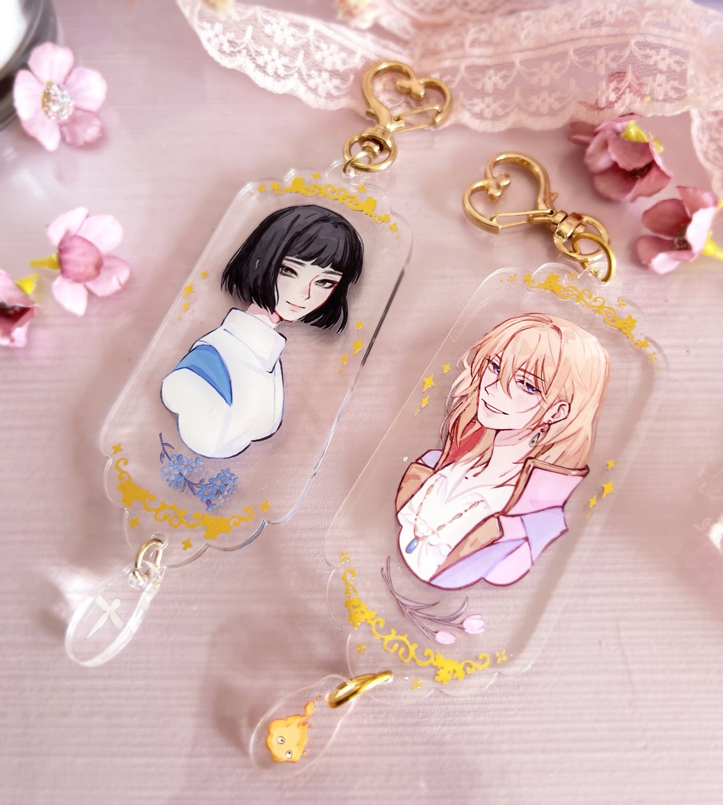 Howl and Haku keychain