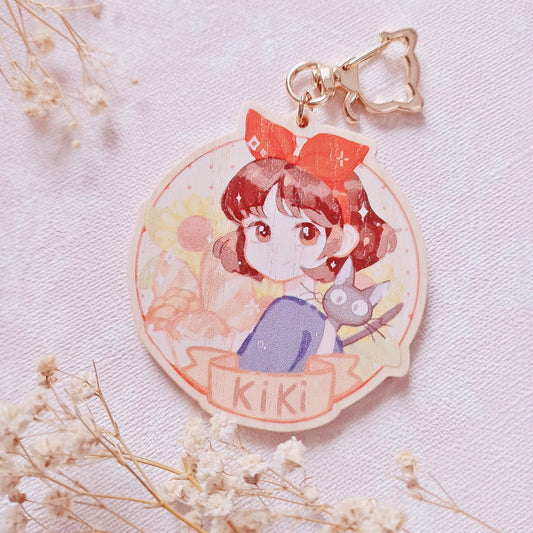 Ghibli wood keychain- Howl and Kiki